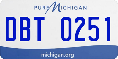 MI license plate DBT0251