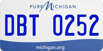 MI license plate DBT0252