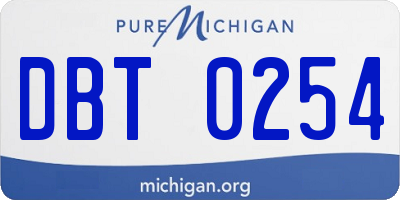 MI license plate DBT0254