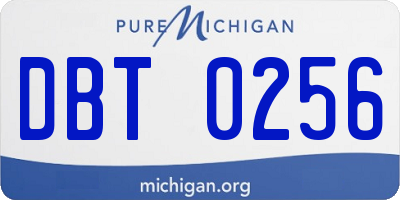 MI license plate DBT0256