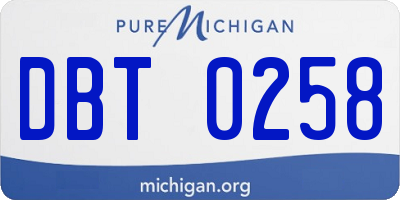 MI license plate DBT0258