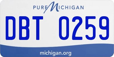 MI license plate DBT0259