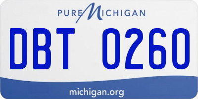 MI license plate DBT0260