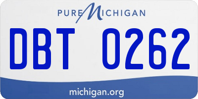 MI license plate DBT0262