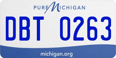 MI license plate DBT0263