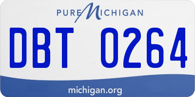 MI license plate DBT0264