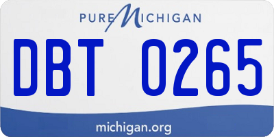 MI license plate DBT0265