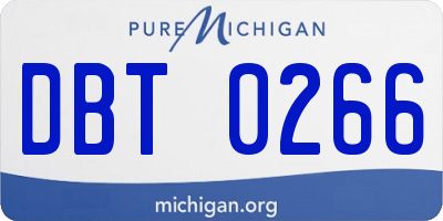 MI license plate DBT0266