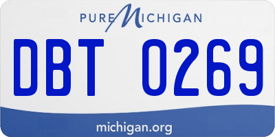 MI license plate DBT0269