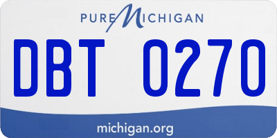 MI license plate DBT0270