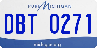 MI license plate DBT0271