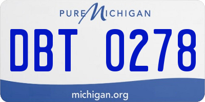 MI license plate DBT0278