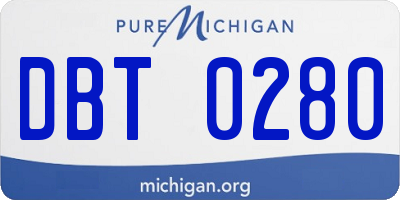 MI license plate DBT0280
