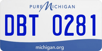 MI license plate DBT0281