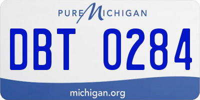 MI license plate DBT0284