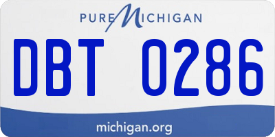 MI license plate DBT0286