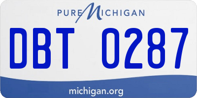 MI license plate DBT0287