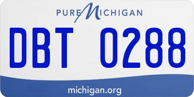 MI license plate DBT0288