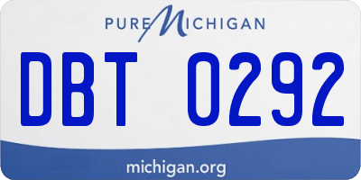 MI license plate DBT0292