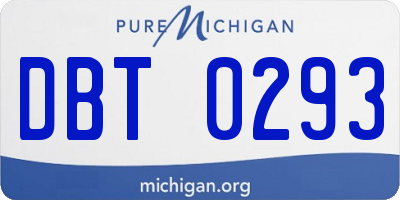 MI license plate DBT0293