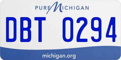 MI license plate DBT0294