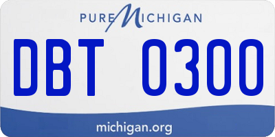 MI license plate DBT0300