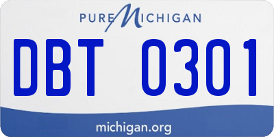 MI license plate DBT0301