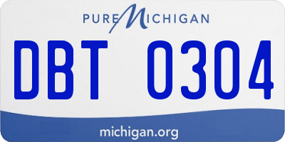 MI license plate DBT0304