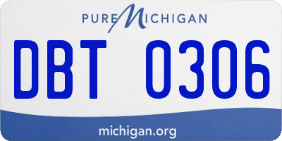MI license plate DBT0306