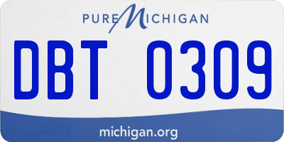 MI license plate DBT0309