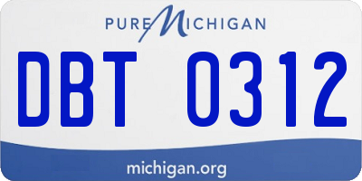 MI license plate DBT0312