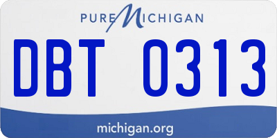 MI license plate DBT0313