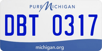 MI license plate DBT0317