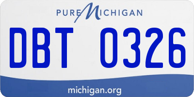 MI license plate DBT0326
