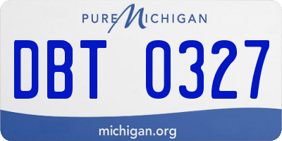 MI license plate DBT0327