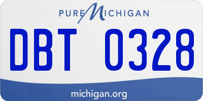 MI license plate DBT0328