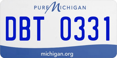 MI license plate DBT0331