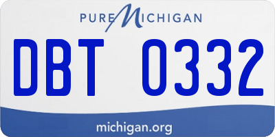 MI license plate DBT0332