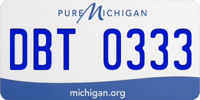 MI license plate DBT0333