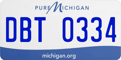 MI license plate DBT0334