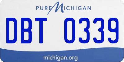 MI license plate DBT0339