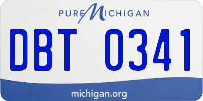 MI license plate DBT0341