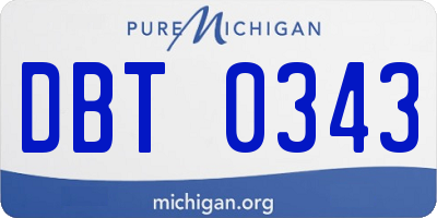MI license plate DBT0343