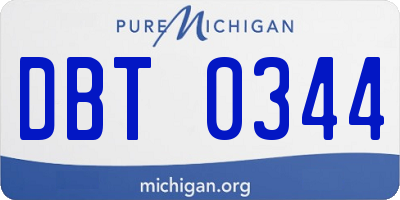MI license plate DBT0344