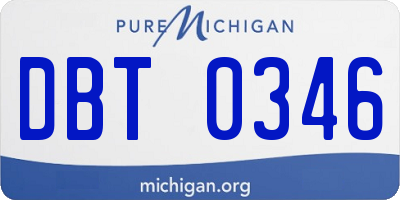 MI license plate DBT0346