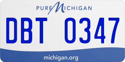 MI license plate DBT0347