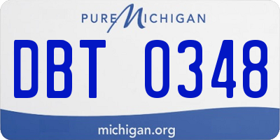 MI license plate DBT0348