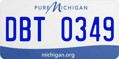 MI license plate DBT0349