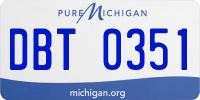MI license plate DBT0351