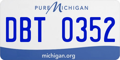 MI license plate DBT0352